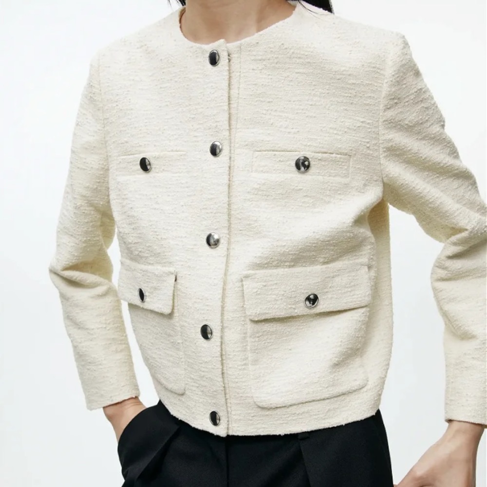 Arket Cropped Boucle Jacket